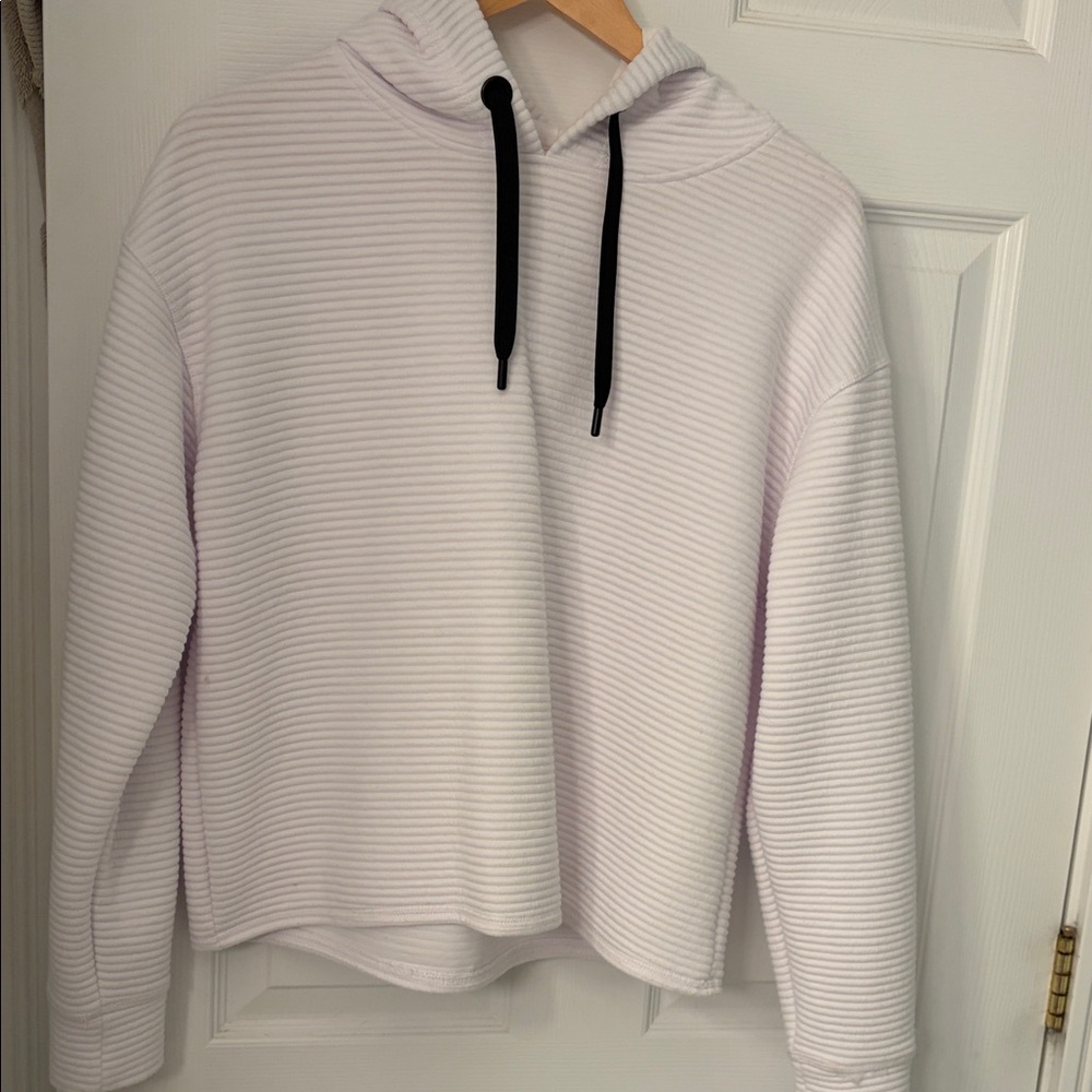 Workshop Republic Clothing White Ribbed Hoodie